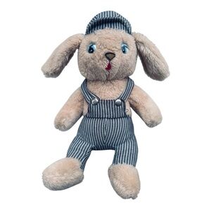 VTG 1970 Knickerbocker Conductor Bunny Rabbit Stuffed Animal Toy 13"